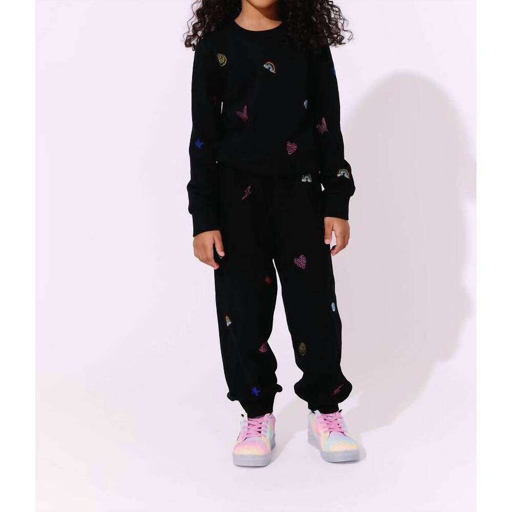 NEW LOLA + THE BOYS kid's crystal doodle set in black